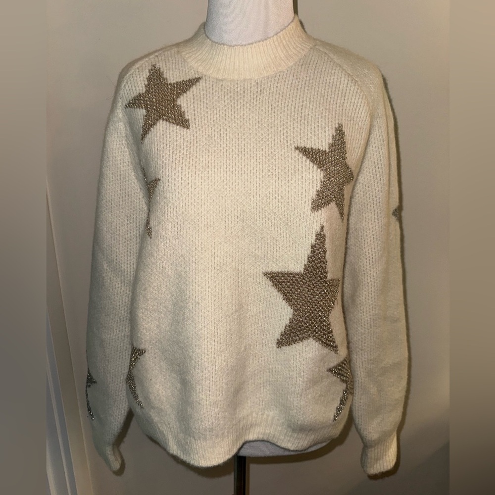 All Saints Cream Star Sweater size XS